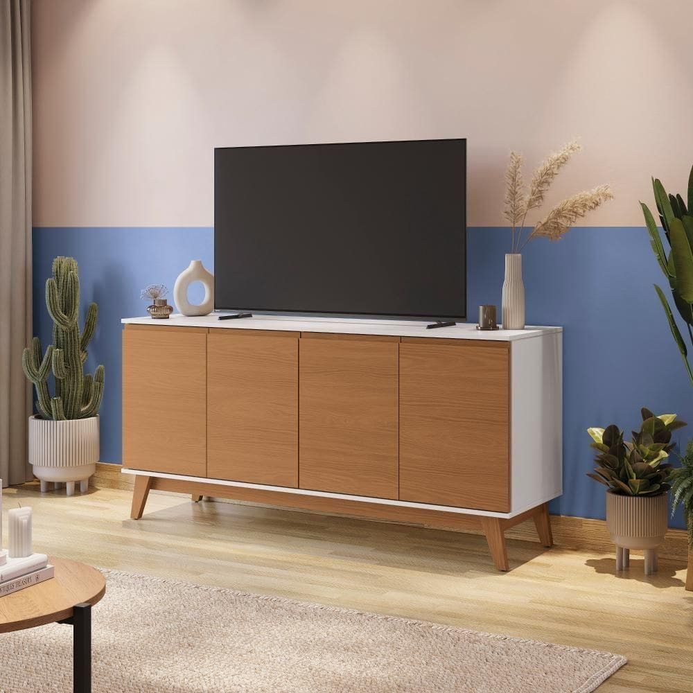 Aparador Kappesberg 4 Portas Branco/canela 156cm