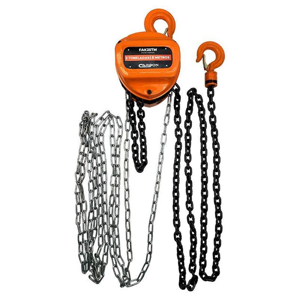 Talha Manual 2 Toneladas 5 Metros Fak25Tm Carbon Fak