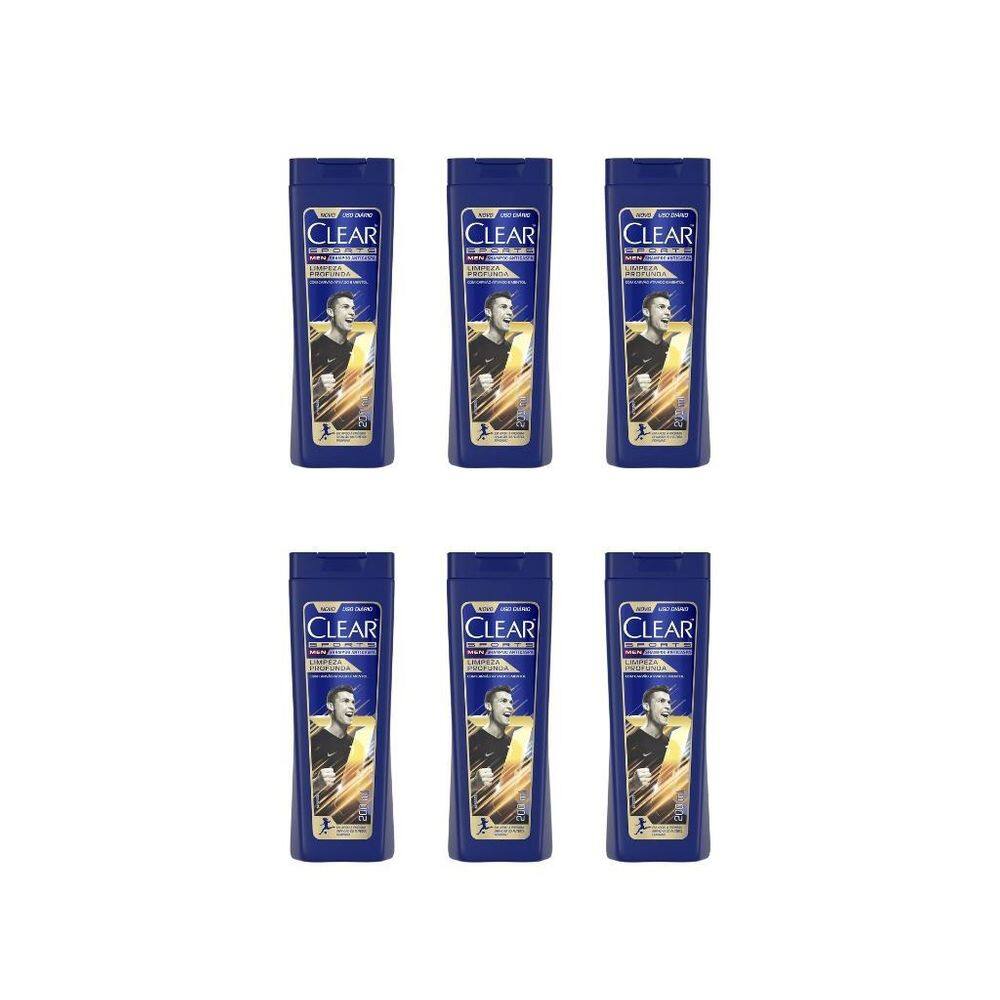 Shampoo Clear 200Ml Limpeza Profunda-Kit C/6Un
