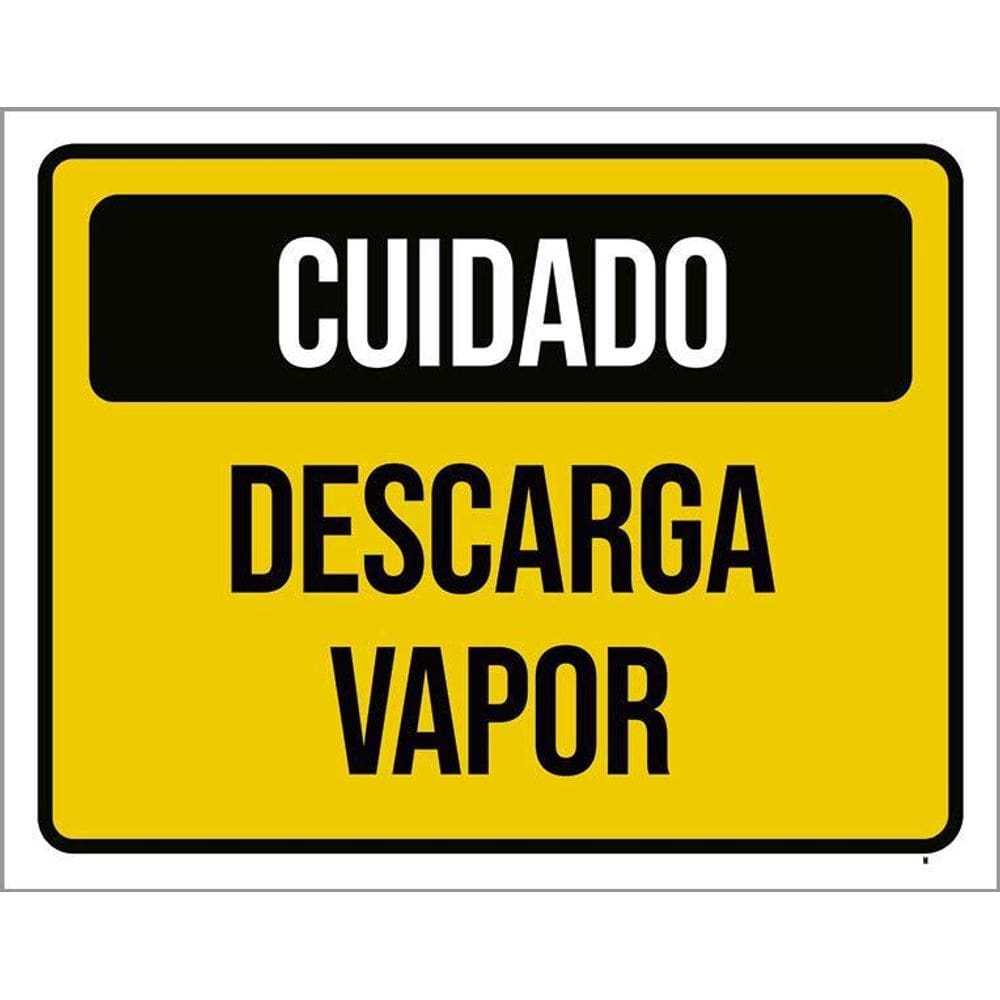 Kit 3 Placas De Sinalização Cuidado Descarga Vapor