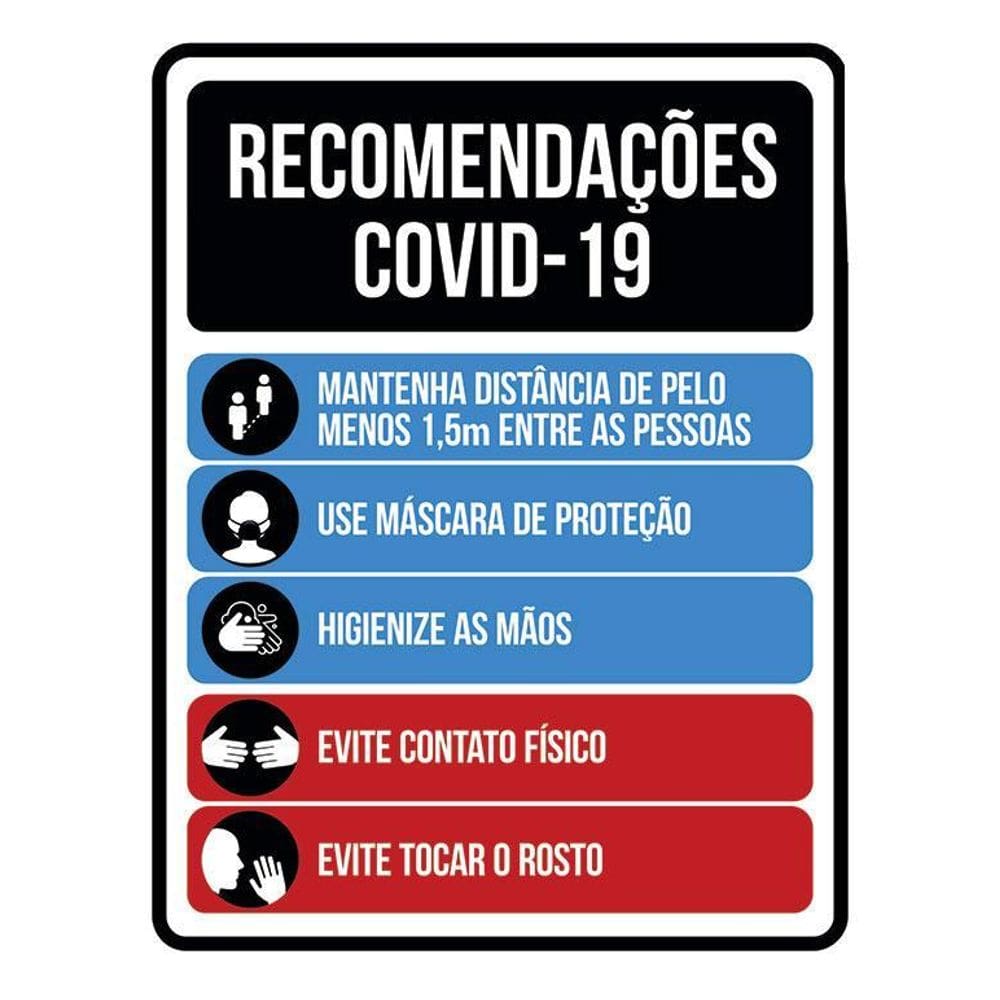 Kit 3 Placas Recomendações Distanciamento Social