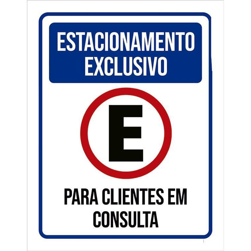Placa Estacionamento Exclusivo Clientes Consulta 36X46