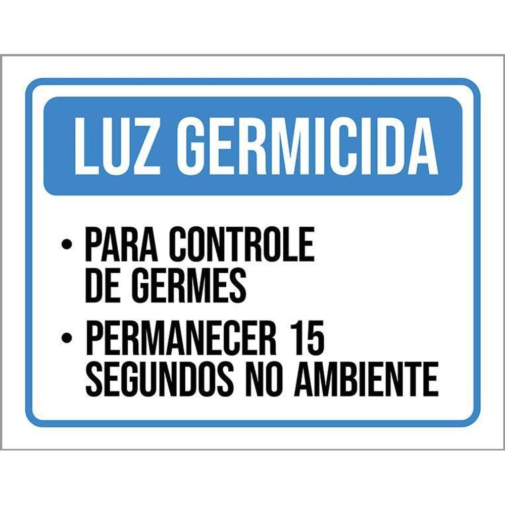 Placa Sinalização Luz Germicida 36X46