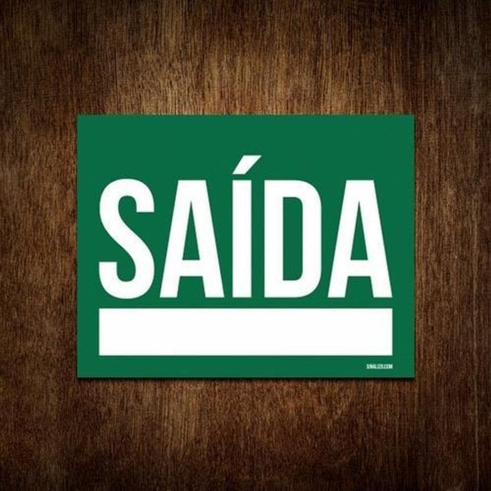 Placa De Sinalização - Saída 36X46