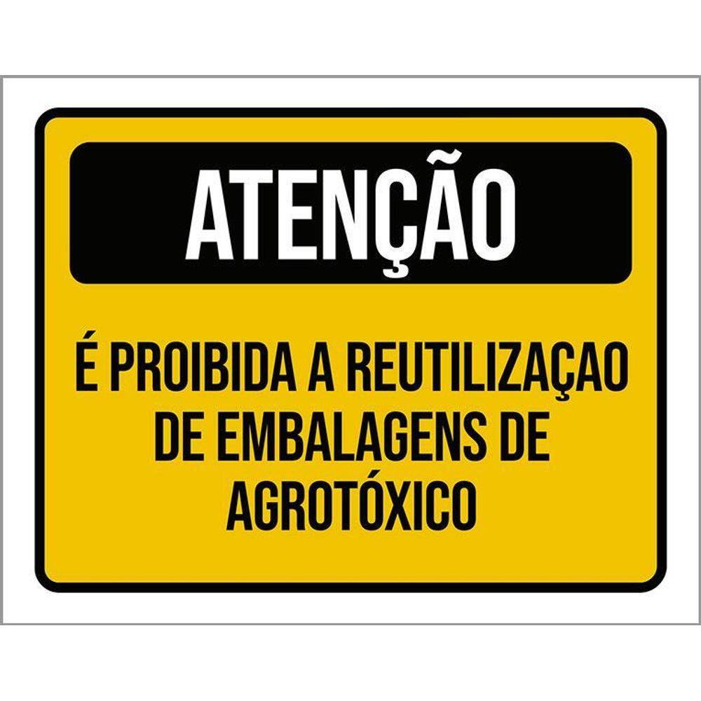 Kit 3 Placas Atenção Proibida Reutilização Embalagem
