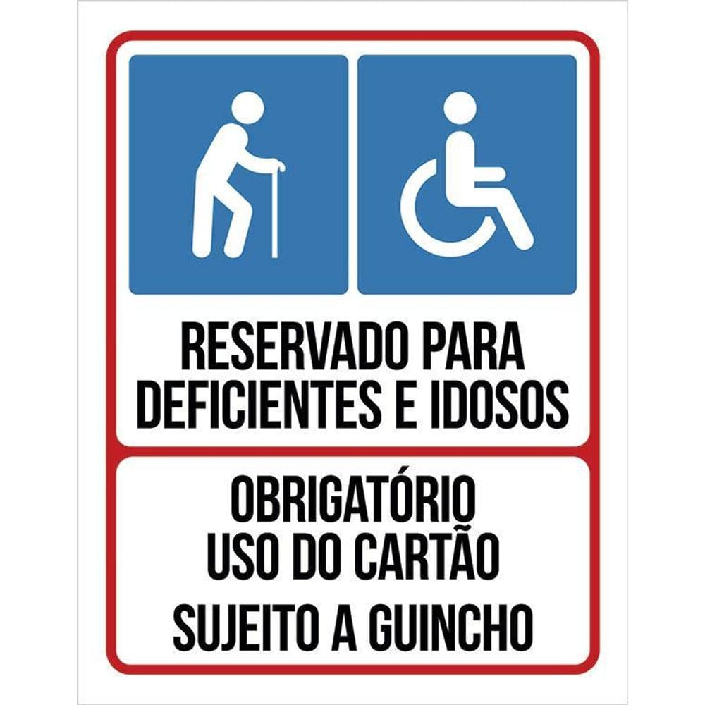 Kit 3 Placas Vaga Exclusiva Deficientes E Idosos