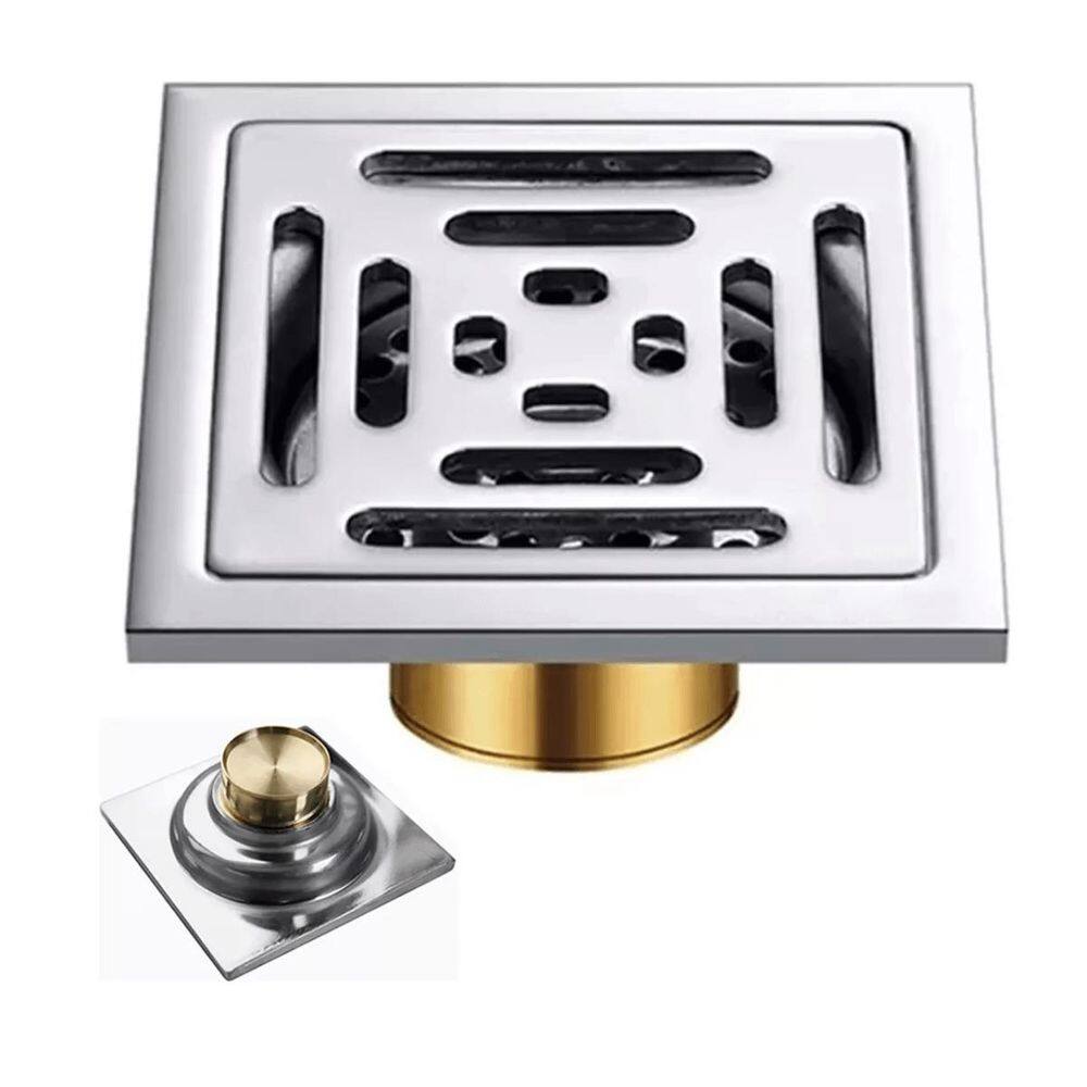 Ralo Inox Tampa Anti Odor 10X10 Inteligente Drenagem