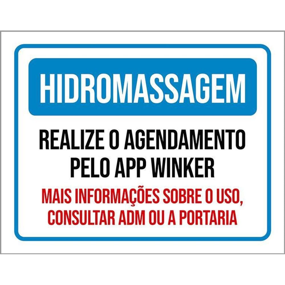 Placa Sinalização - Hidromassagem Realize Agendamento 36X46