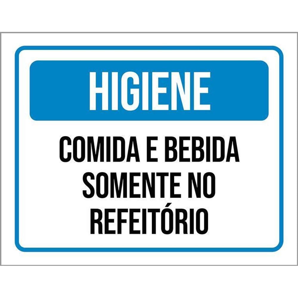 Kit 3 Placas Higiene Comida Bebida Somente Refeitório