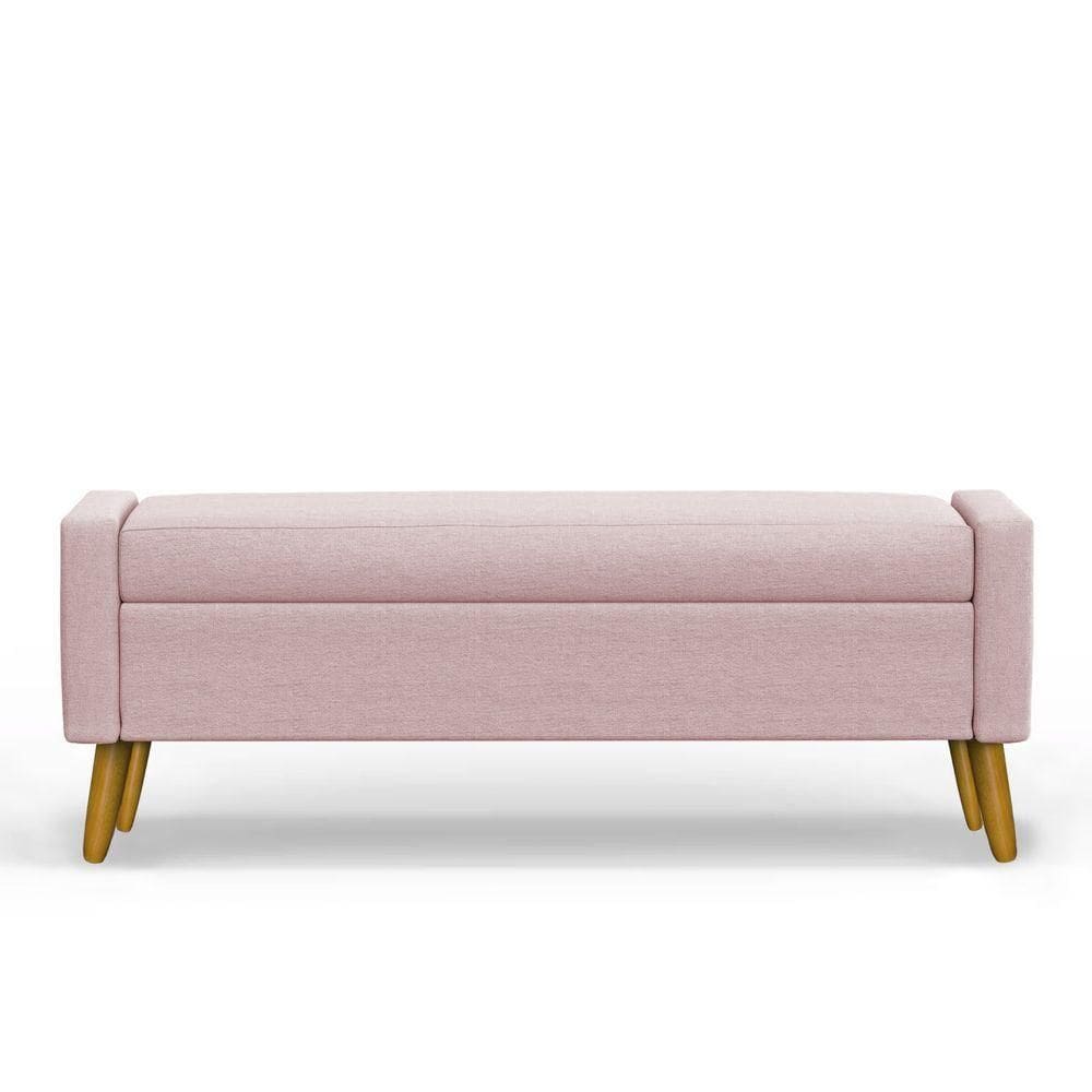 Recamier Bau Paris 1,20m Suede Rosa Bebe - Inova Decor