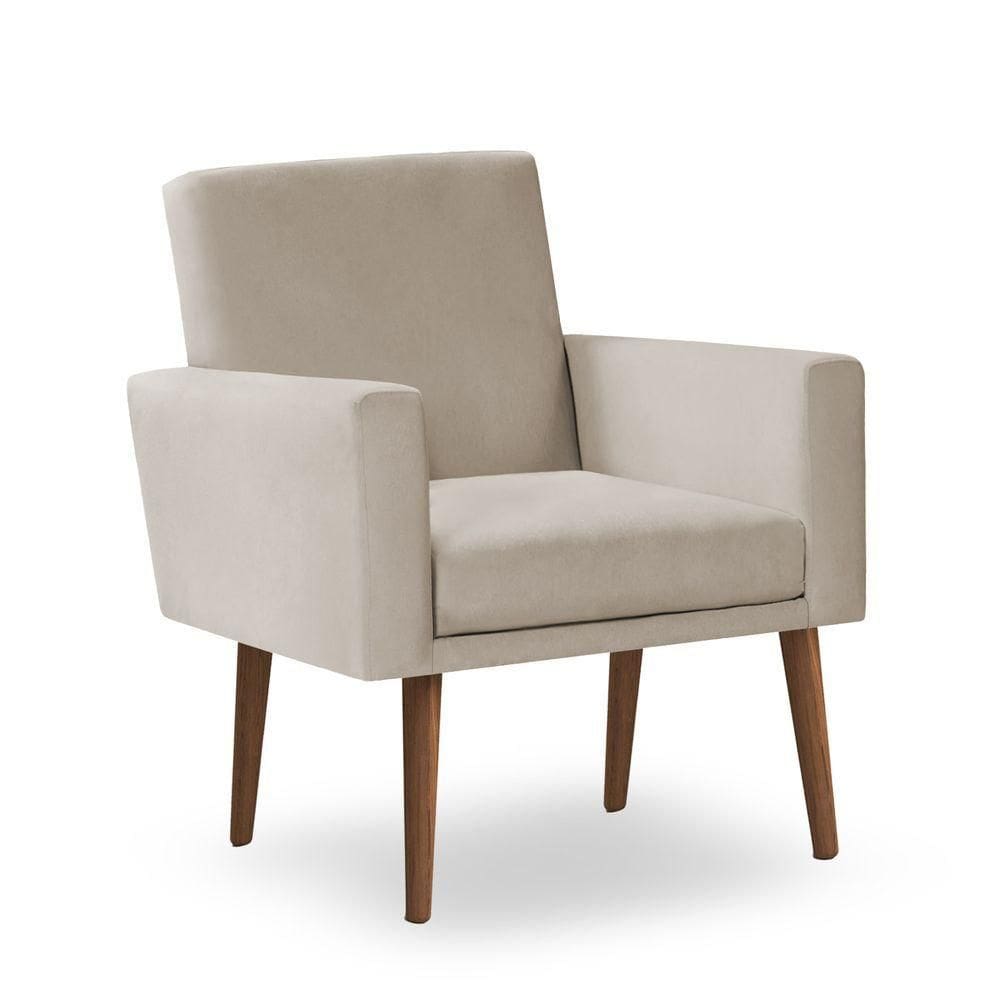 Poltrona Decorativa Nina Linho Bege - Inova Decor