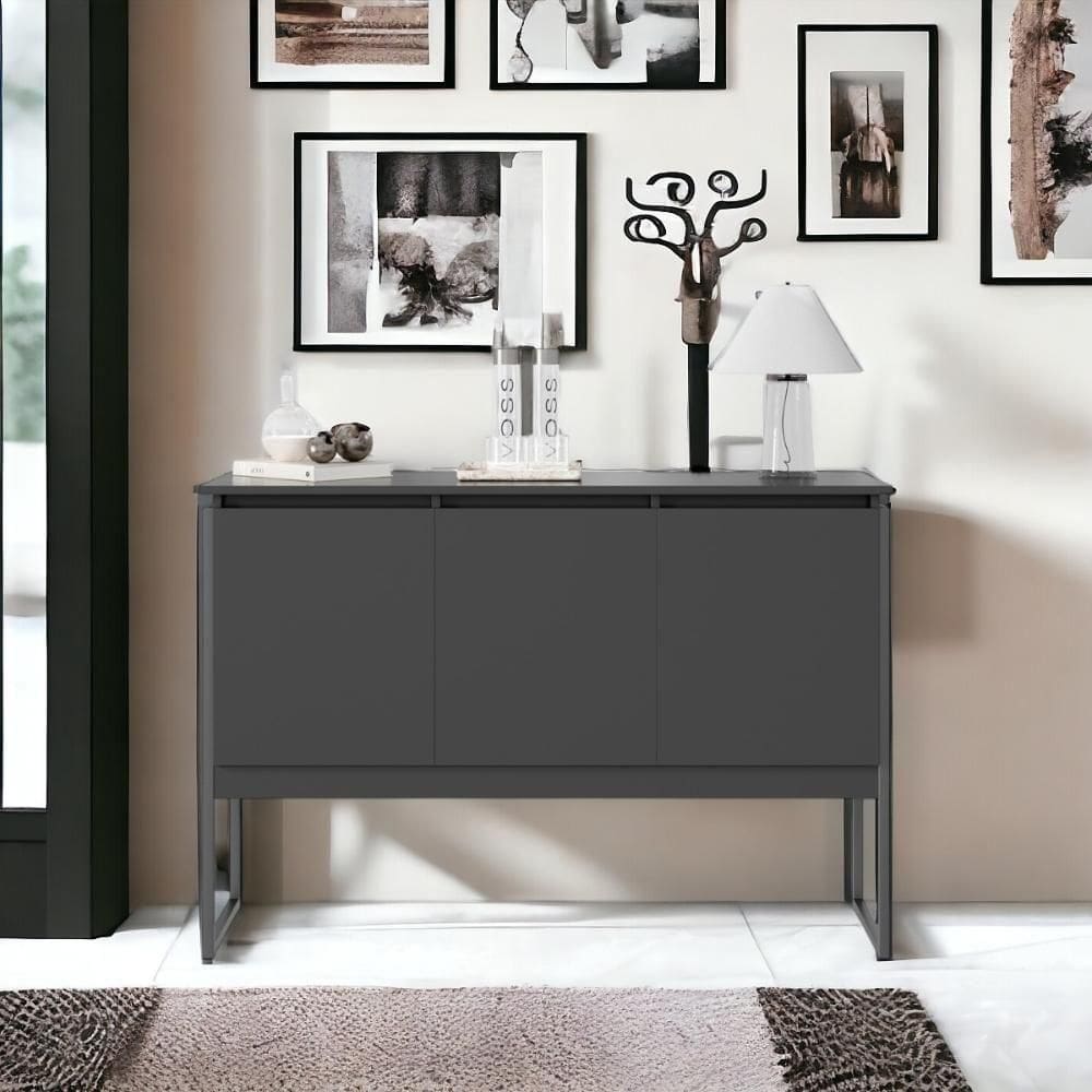 Buffet Aparador Industrial Para Sala Dakar Preto Onix