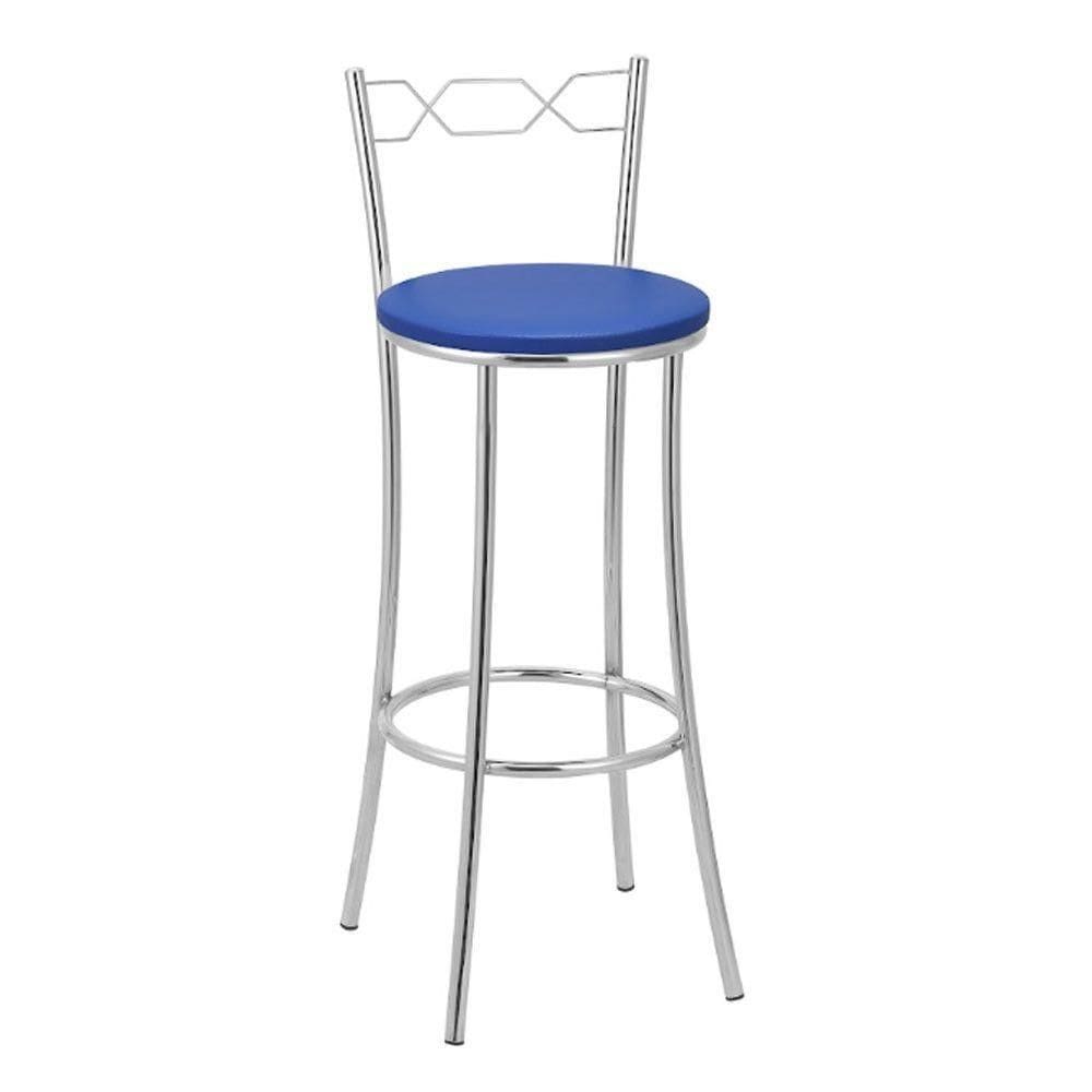 Banqueta Alta Cromada Bc51/a A101 Treparoni Azul Marinho