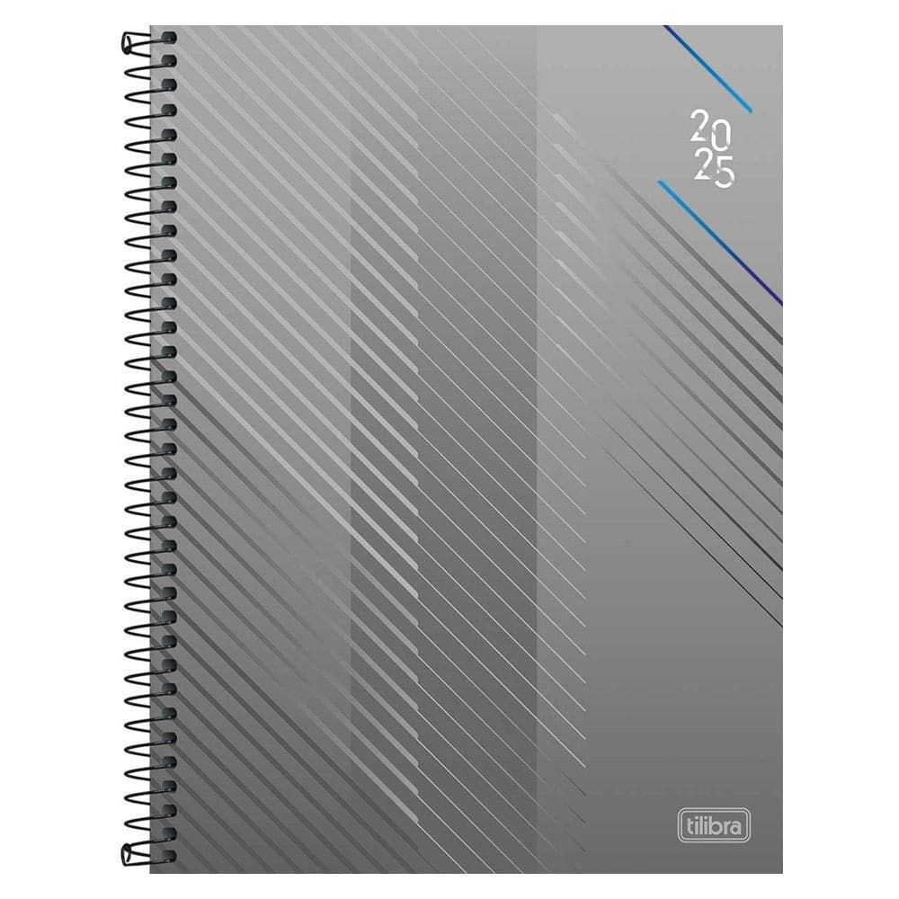 Agenda 2025 Executiva Espiral Diária Spot Cinza Tilibra