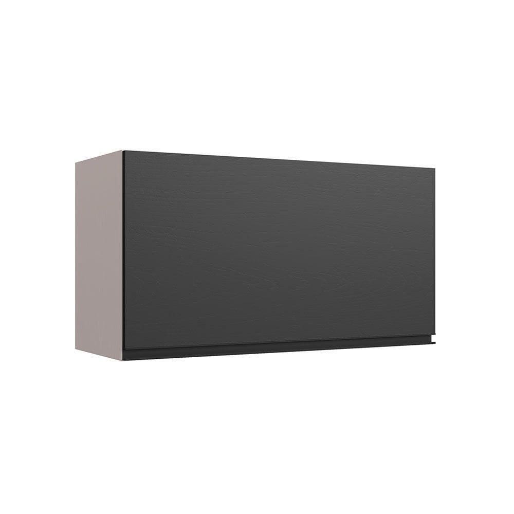 Armário Aéreo Cozinha 80 Cm 1 Porta Basculante Quiditá Fumê/grafite