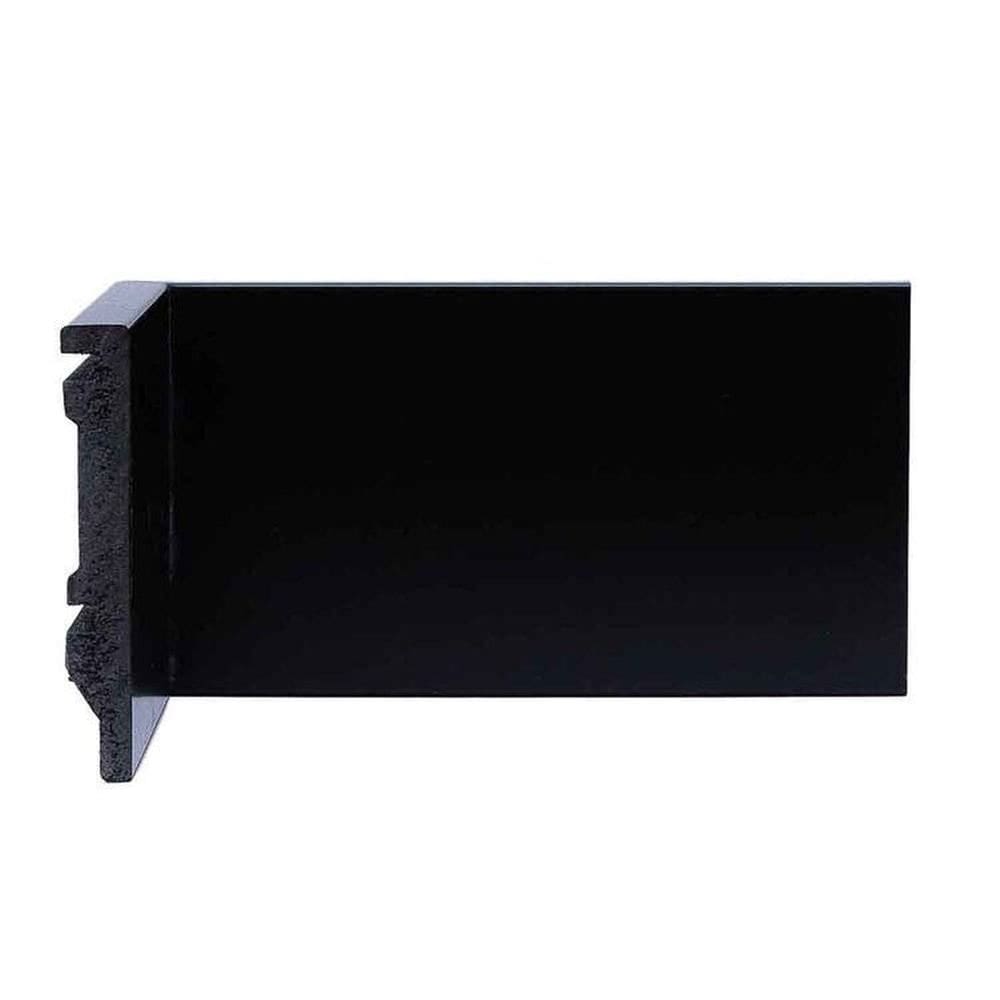 Kit com 3 Barras Rodapé de Poliestireno 10cm X 15mm Frisado 7,2m Preto