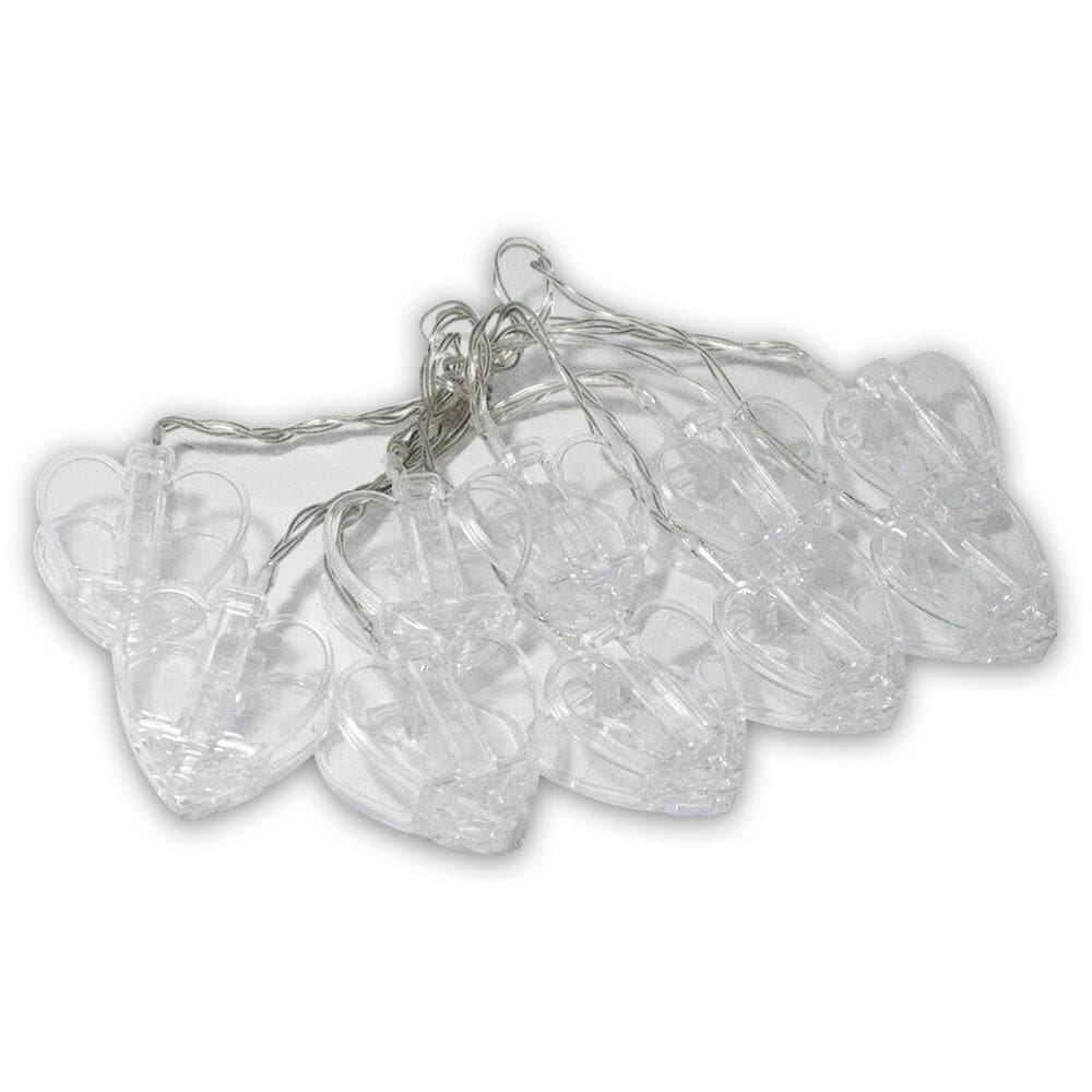 Cordão Luminado Com 20 Pregadores Coração Led Pilha Aa