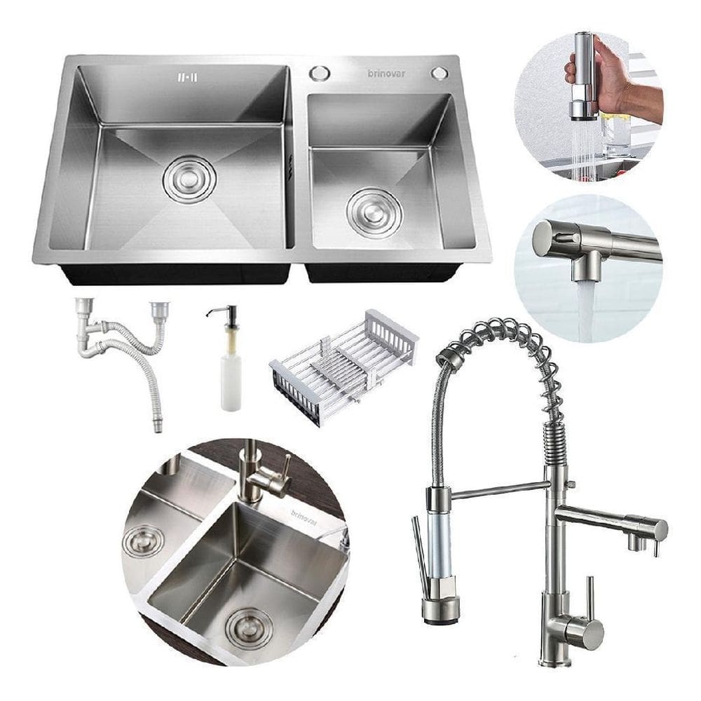 Kit Cuba Dupla Pia Cozinha Gourmet E Torneira Monocomando