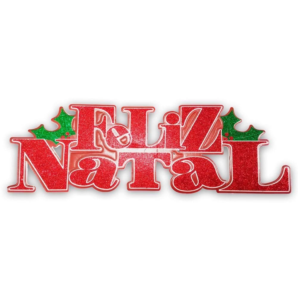 Placa Decorativa Natalina Para Pendurar Feliz Natal Vermelha