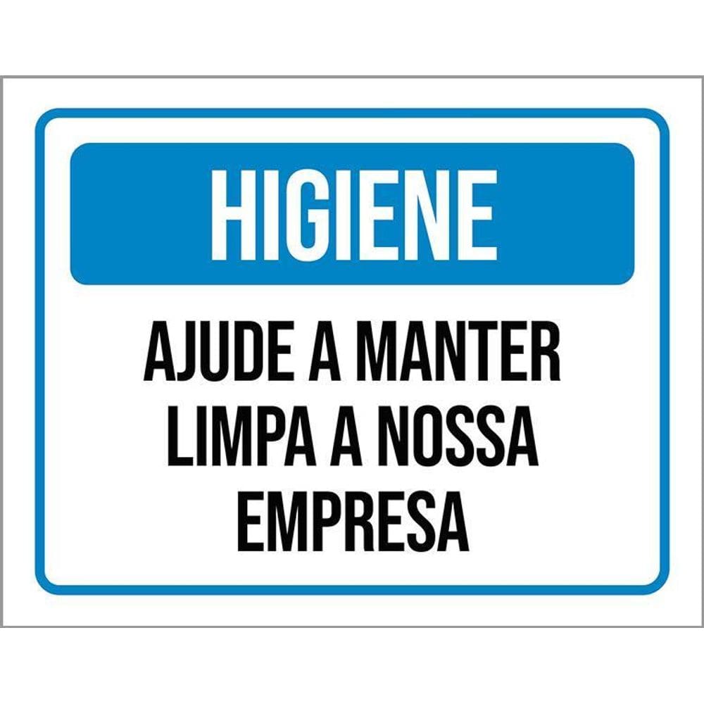 Placa Higiene Ajude Manter Limpa Nossa Empresa 36X46