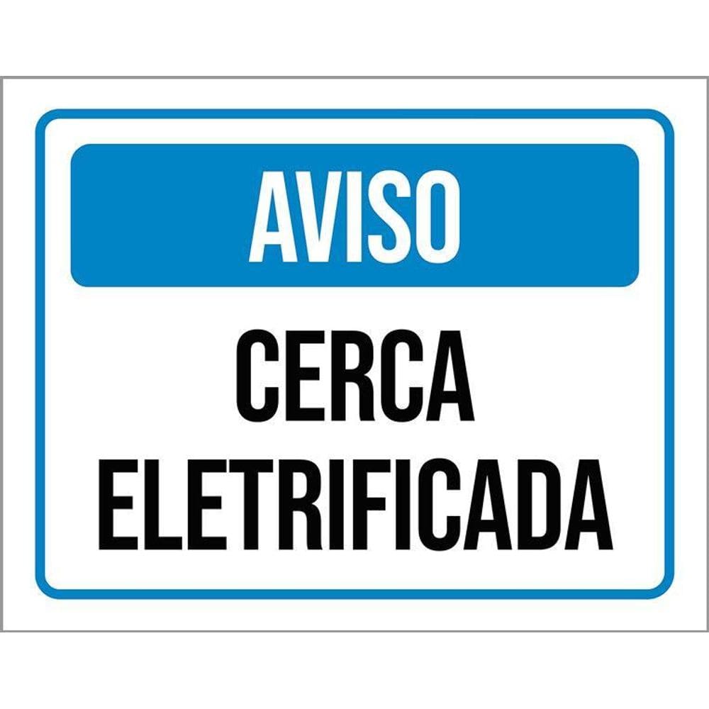 Placa De Sinalização - Aviso Cerca Eletrificada 36X46