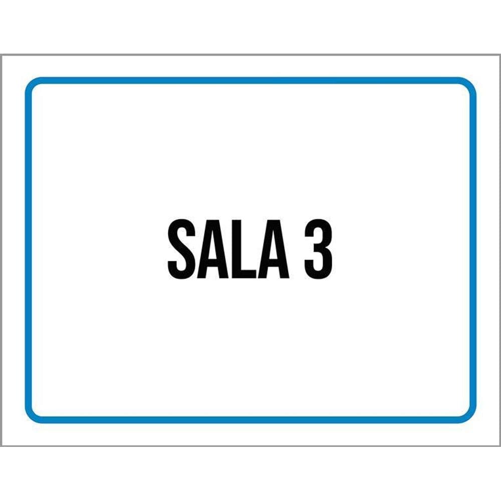 Kit 3 Placas Ambiente Sinalização Setor Sala 3