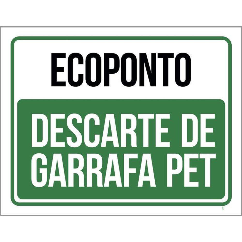 Kit 3 Placas Ecoponto Descarte De Garrafas Pet