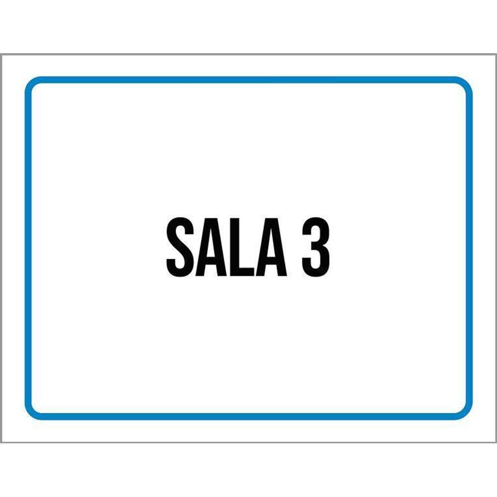 Kit 3 Placas Ambiente Sinalização Setor Sala 3