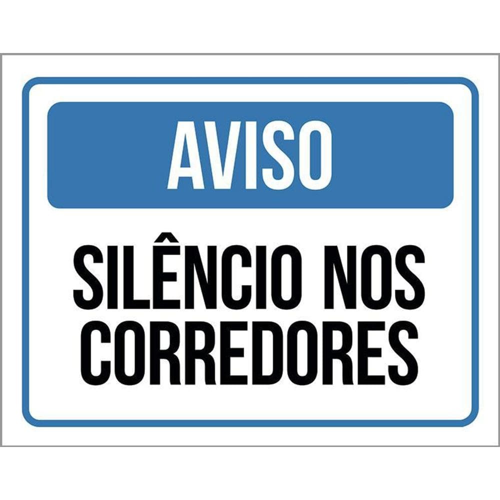 Placa Sinalização - Aviso Silêncio Nos Corredores 36X46