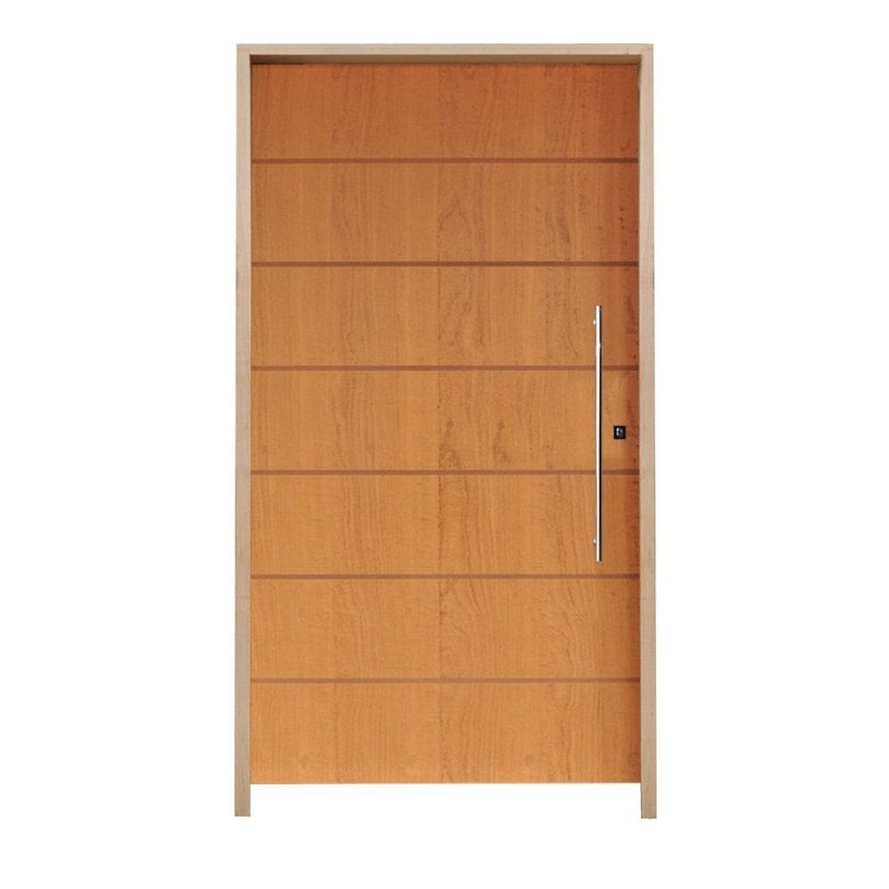 Porta Belíssima 2 Padrão Batente Misto 14 Fechadura Rolete Puxador Tubo 92 X 210 Direito Natural