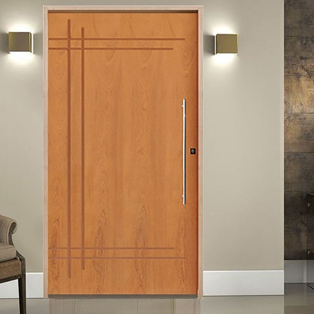 Porta Belíssima 9 Padrão Batente Ecológico 14 Fechadura Rolete Puxador Tubo 92 X 210 Esquerdo Natural