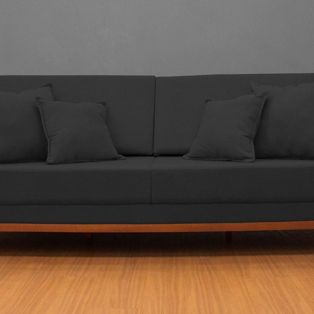 Sofá Fixo Living Barcelona com 180 Cm Preto
