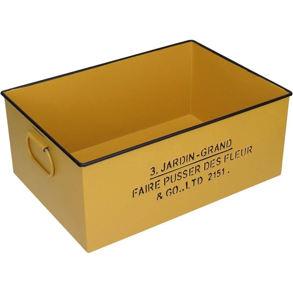 Caixa Decorativa Organizadora Home&co Metal 12x30x21cm Amarelo