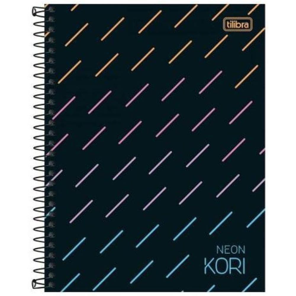 Caderno Capa Dura Neon Kori 1 Matéria 80Fls Un Pm