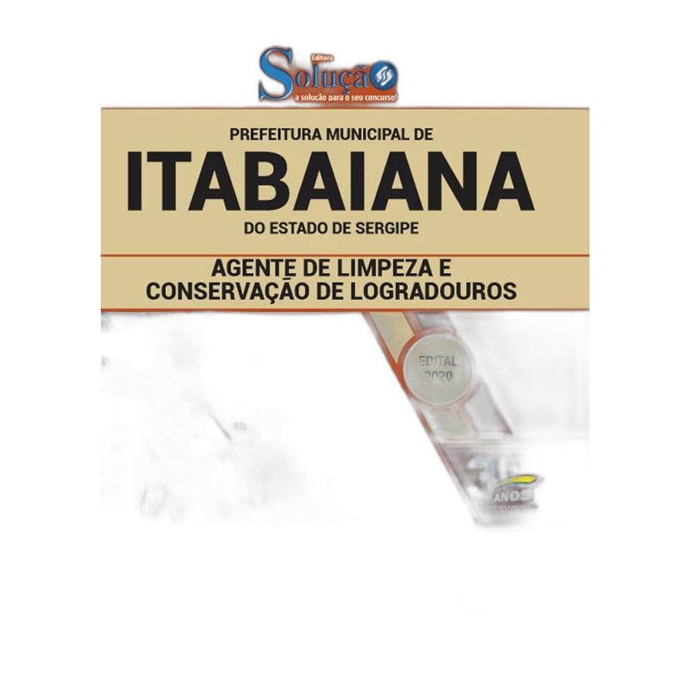 Apostila Prefeitura Itabaiana Se - Agente De Limpeza