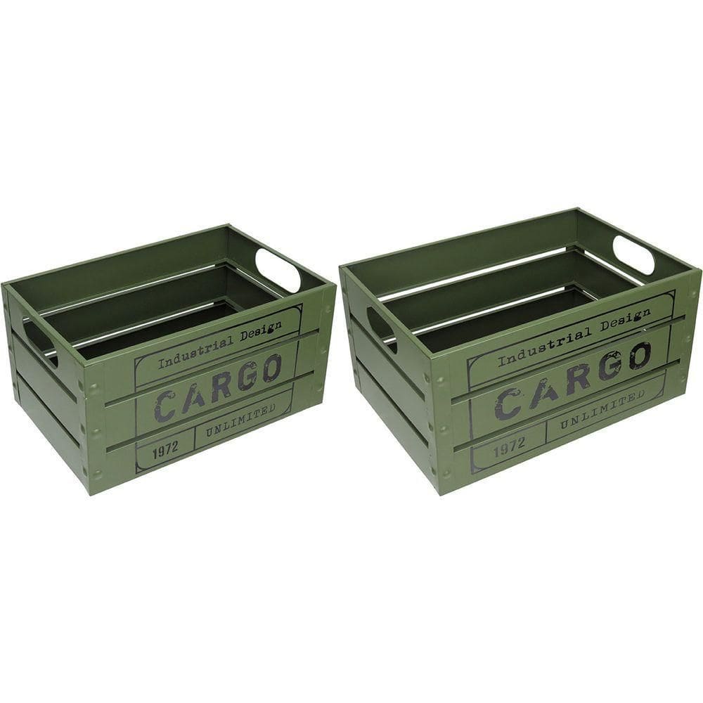 Jogo 2 Caixa Organizadora Decorativa Home&co Metal Verde