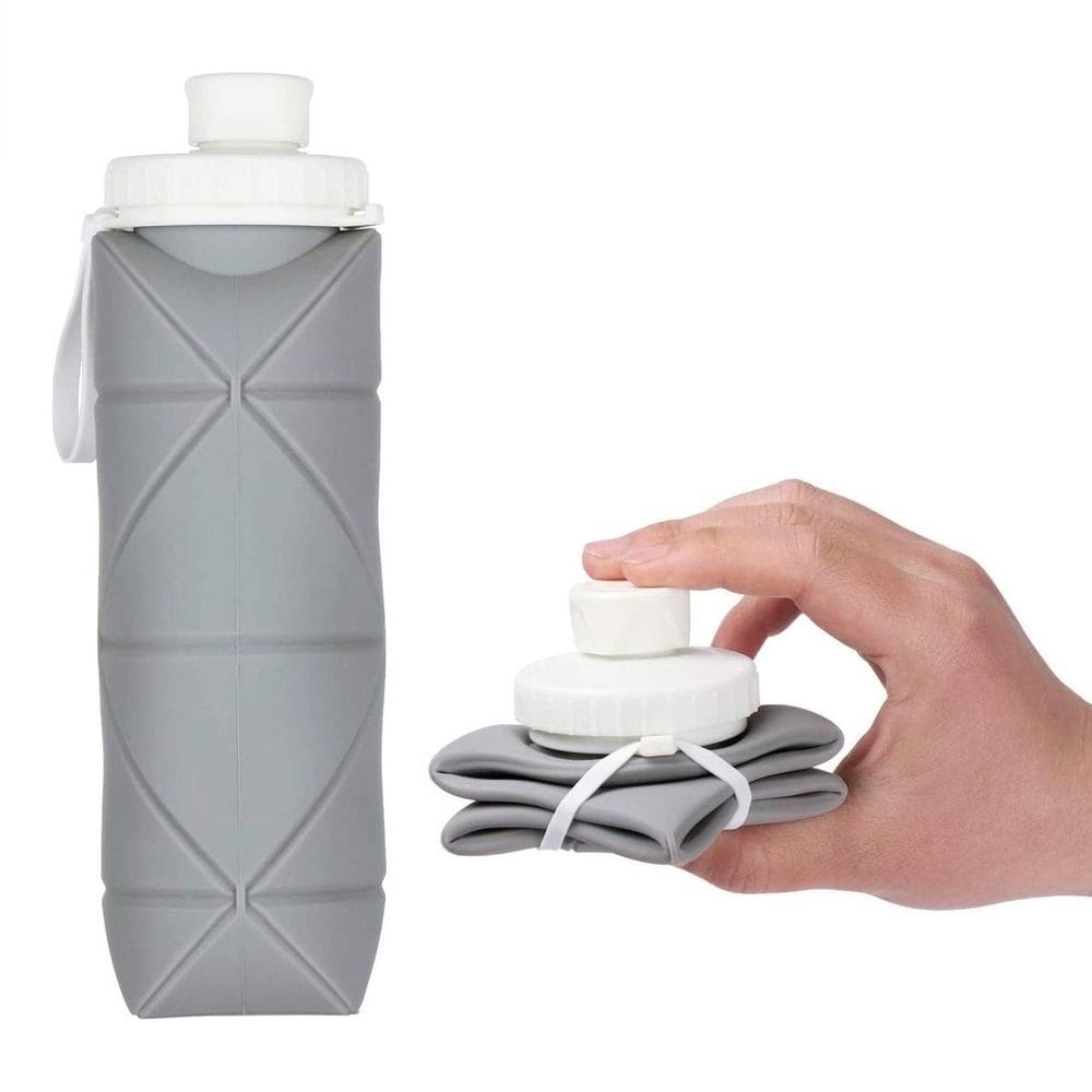 Garrafa Dobrável 600Ml Compacta Perfeita Viagem E Escola