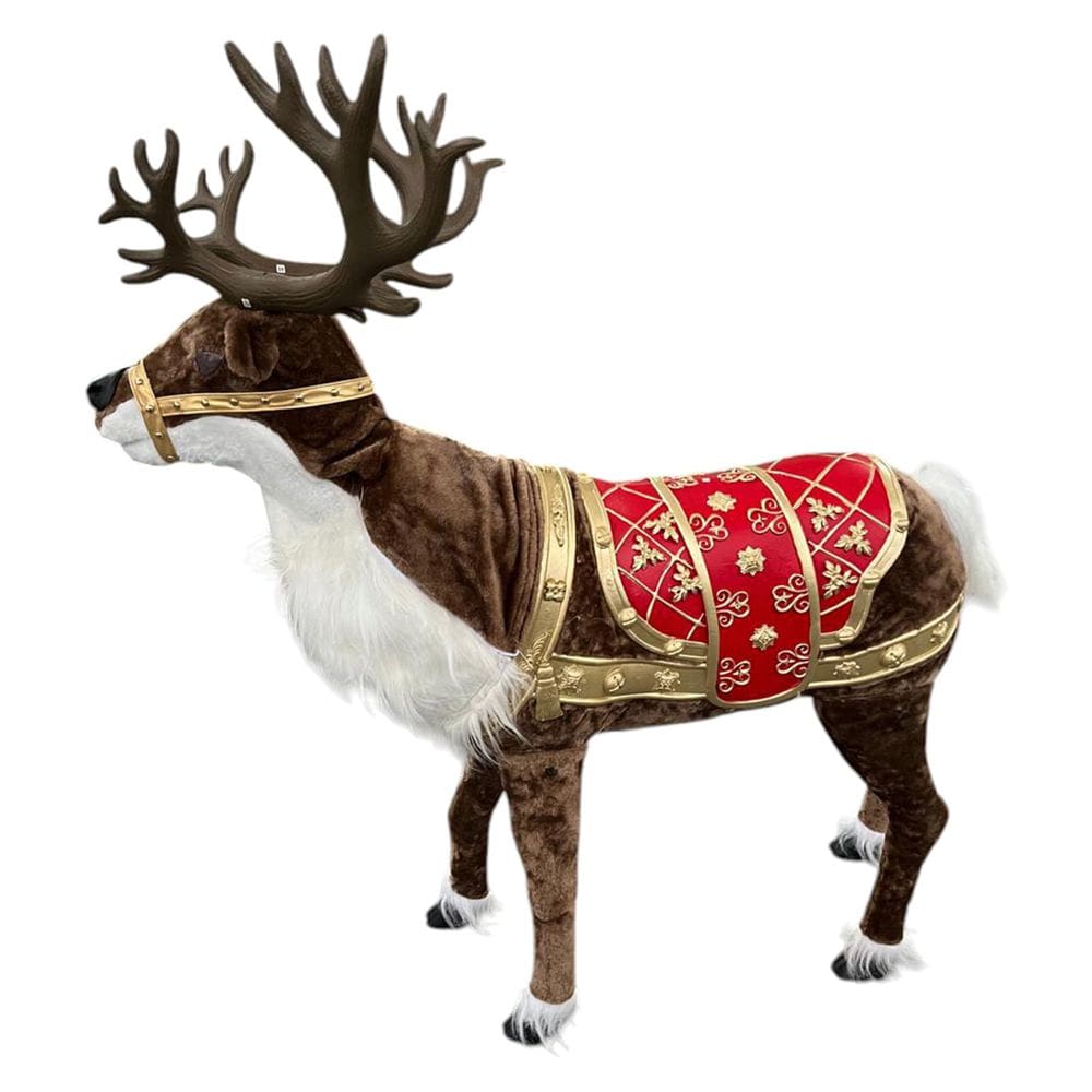 Rena Natal Realista Natalina Gigante Movimenta Cabeça Toca Musica Enfeite Luxo