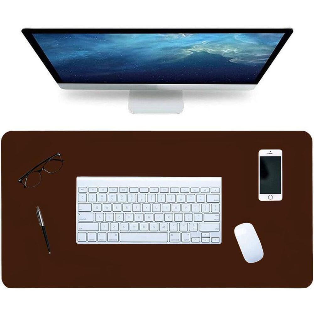 Mousepad Antiderrapante Couro Trabalho 80X40 E Porta Copo