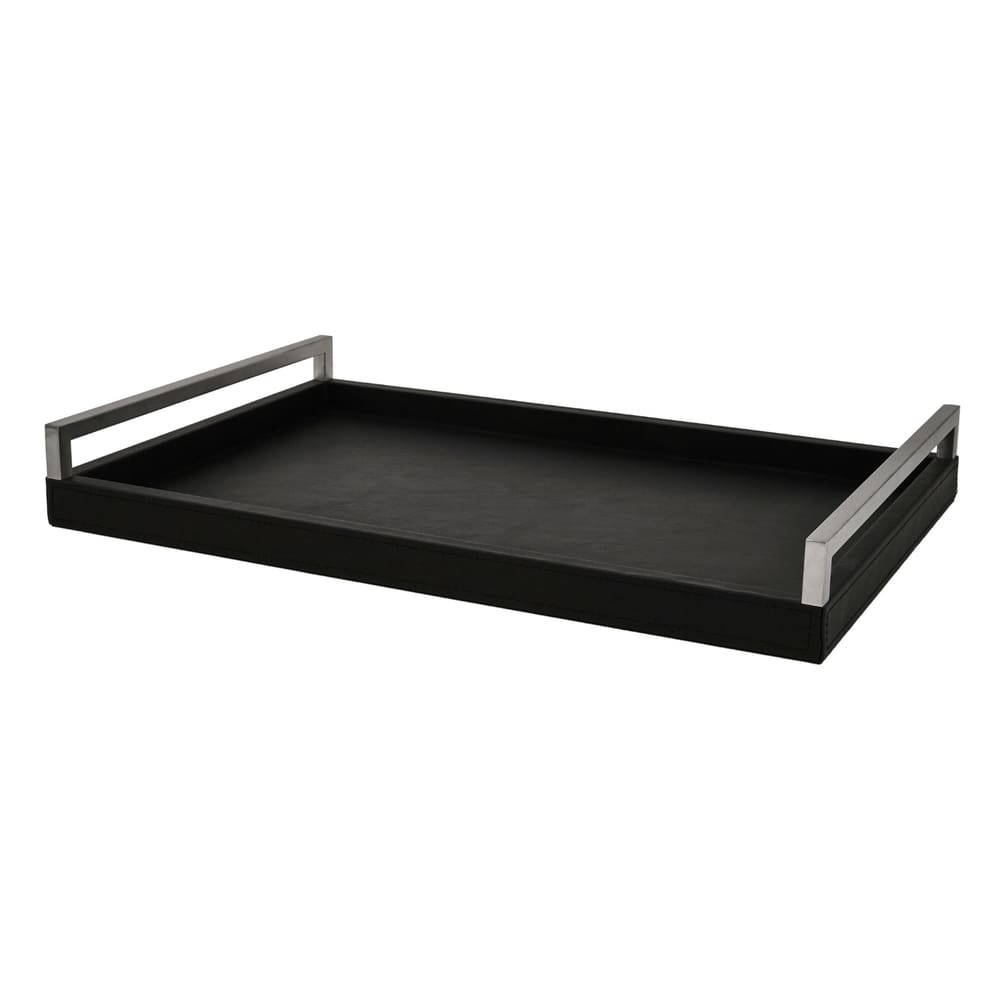 Bandeja Decorativa em Mdf com Revestimento em Pu Preto 50,5cm 17923 Mart