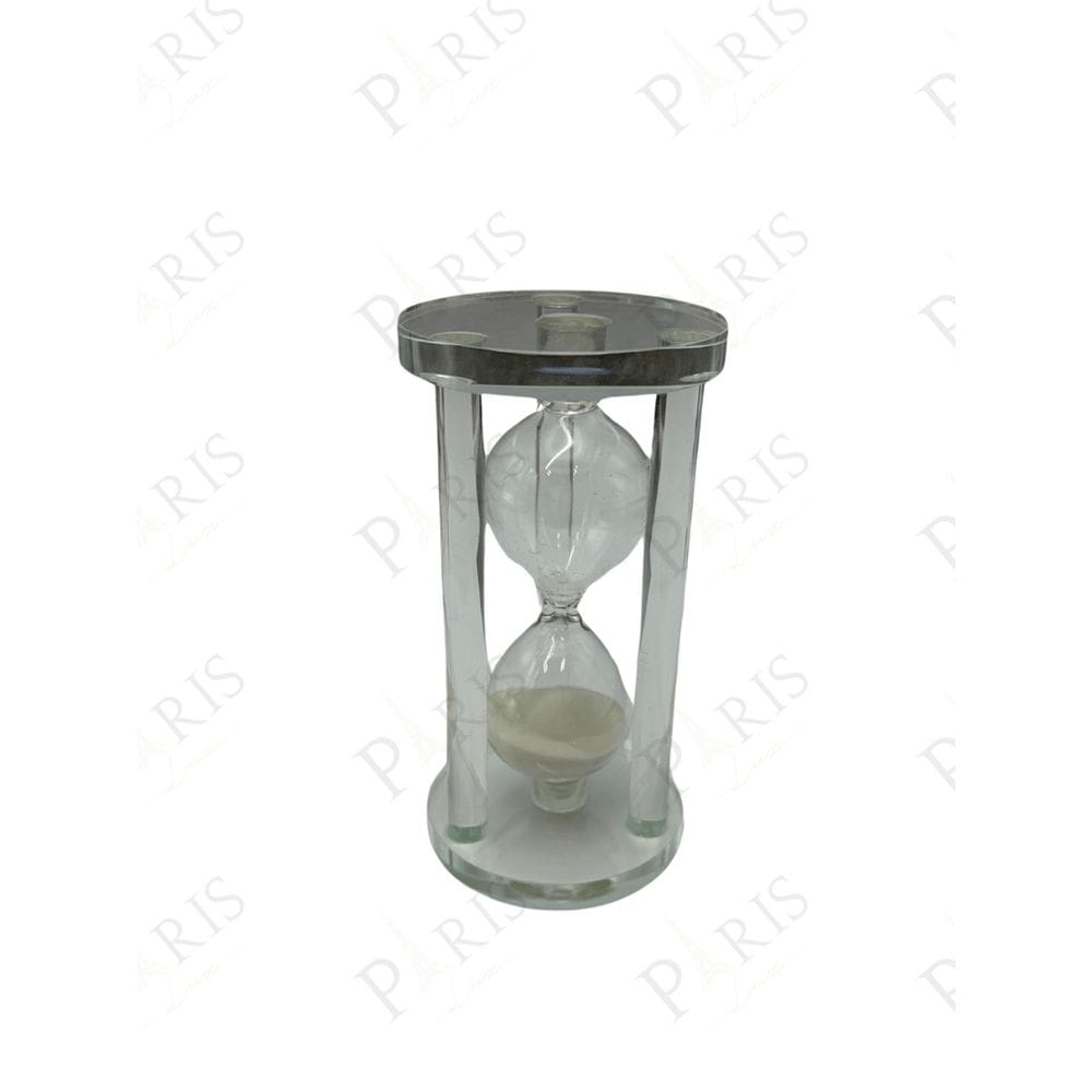 Peça Decorativa Ampulheta de Vidro com Areia Branca 13cm 14657-PL
