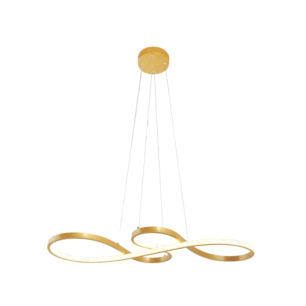 Pendente Espiral Dourado 75cm Led 39W 3000K Bivolt