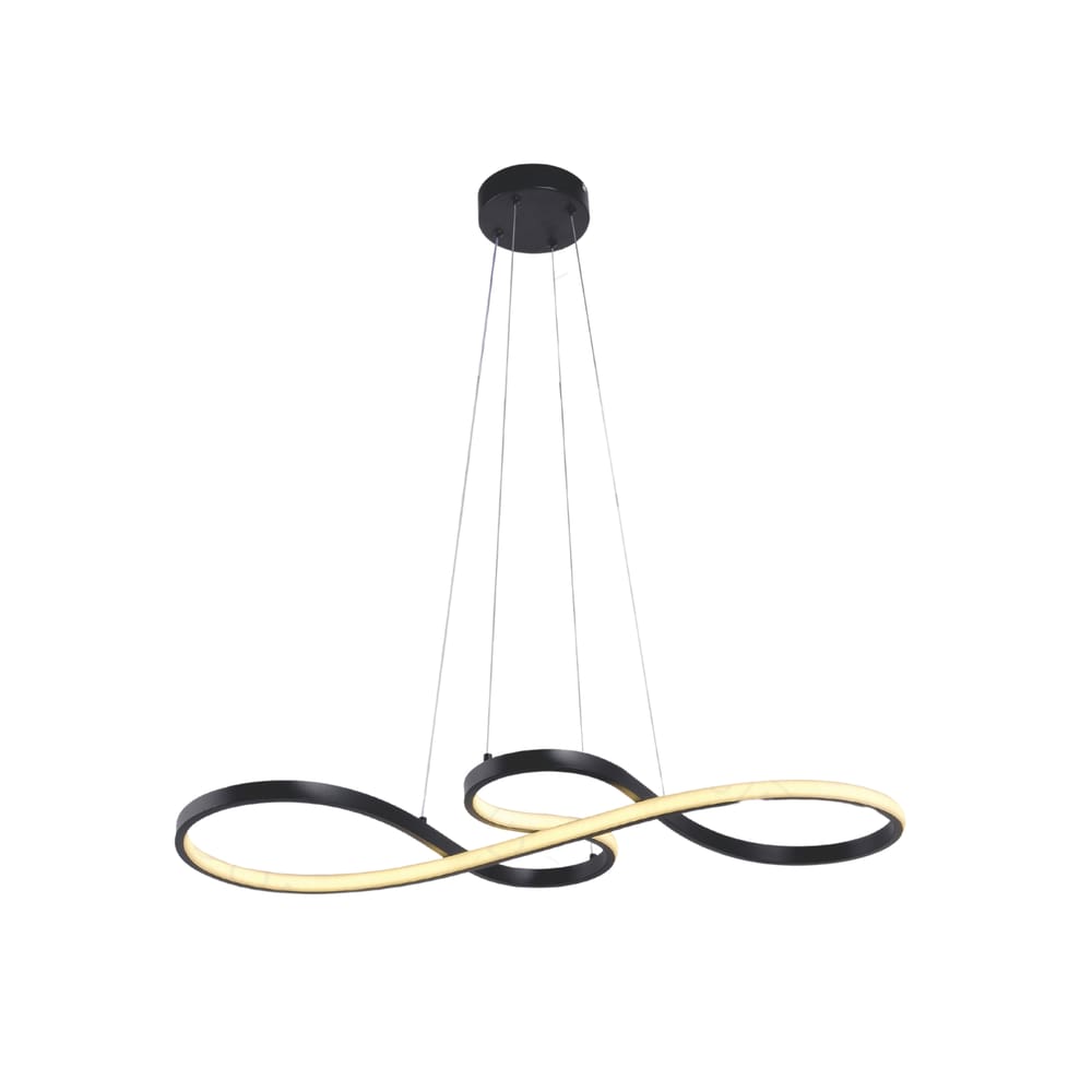 Pendente Espiral Preto 75cm Led 39W 3000K Bivolt