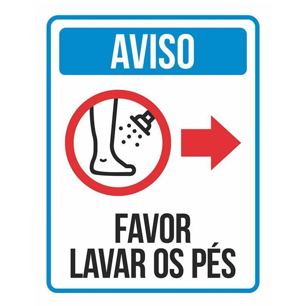 Kit 3 Placas Aviso Higienete Favor Lavar Os Pés
