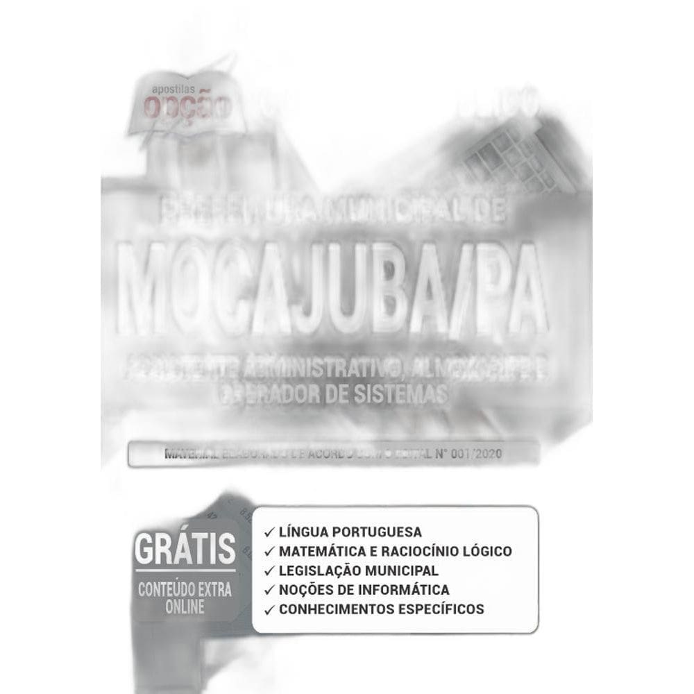 Apostila Mocajuba Pa - Assistente Administrativo Almoxarife