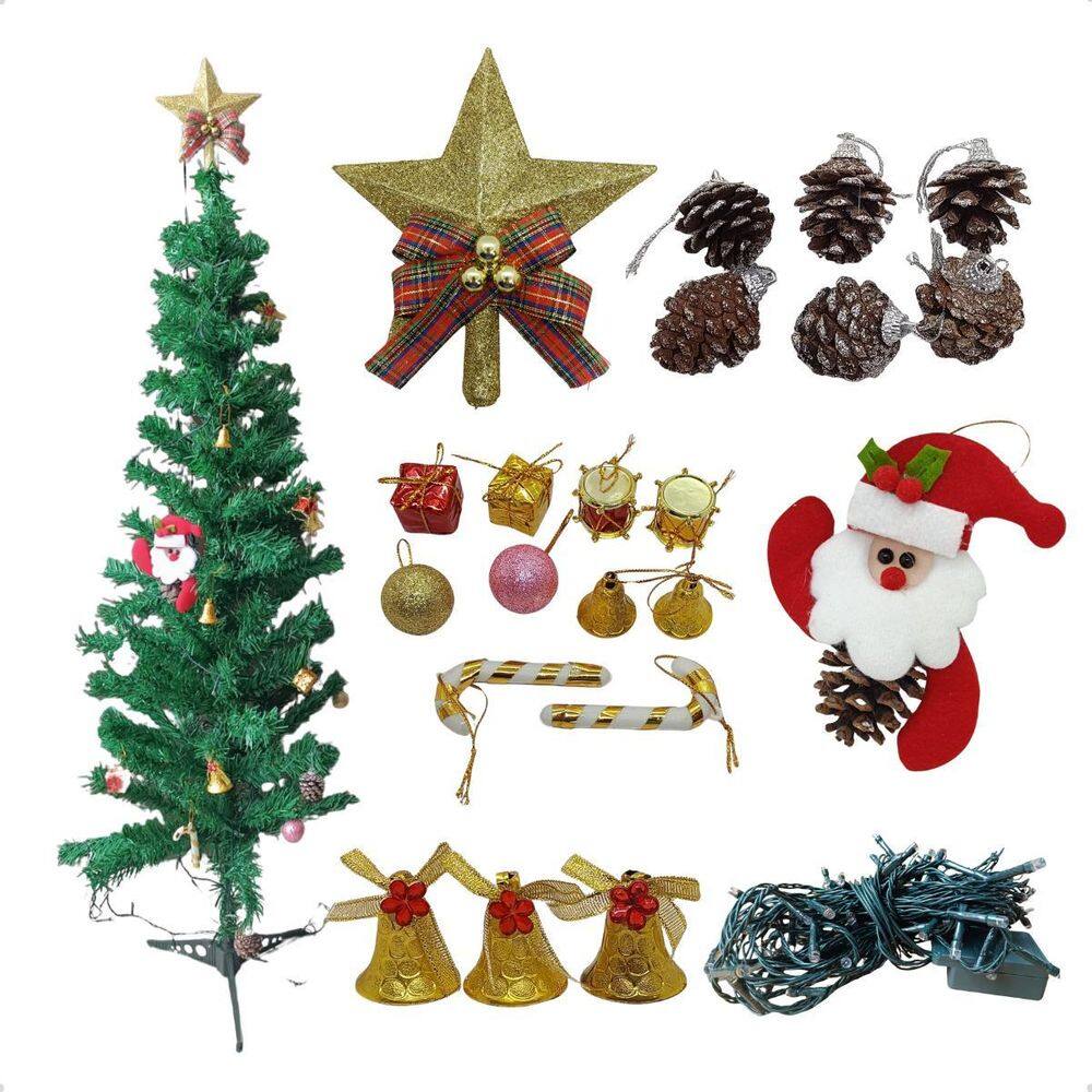 Árvore De Natal Completa Enfeites Natalinos Pisca Led 220V