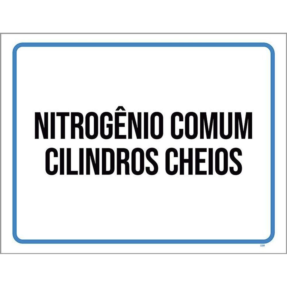 Placa Sinalização - Nitrogênio Comum Cilindros Cheios 36X46