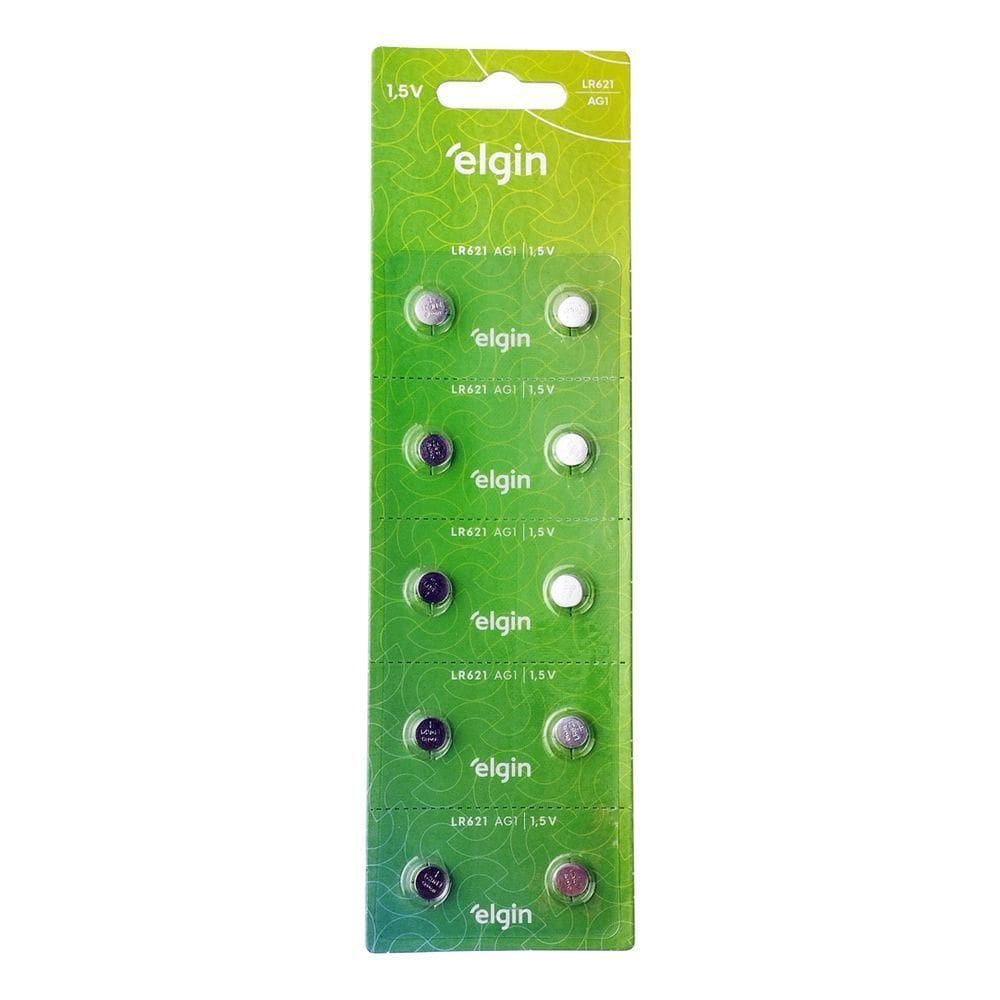 Bateria Para Relógio Lr621 Ag1 Blister 5 Cartelas Com 10 Unidades Elgin único