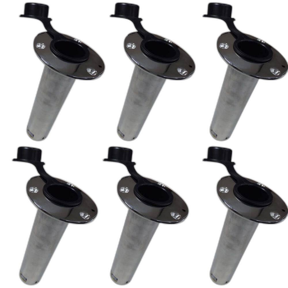 Kit 6 Porta Caniço Inox Reto 90 Graus Reforçado