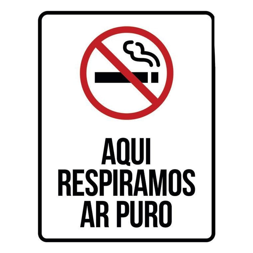 Kit 3 Placas Proibido Fumar Respiramos Ar Puro
